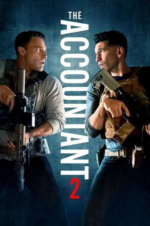 The Accountant 2 Movie Poster: Two men holding guns and looking at each other